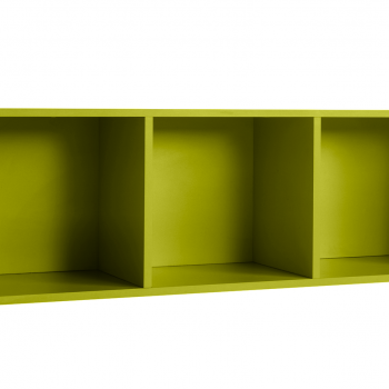 Libreria cubotto triplo Crazy verde acido L.125,1 cm